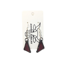Maroon Stained Glass Dangle Earrings