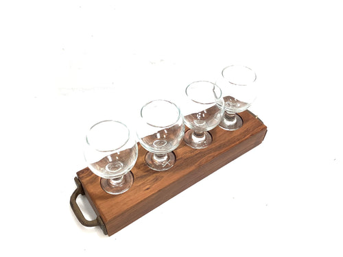 Jatoba Wood Flight with Four Glasses