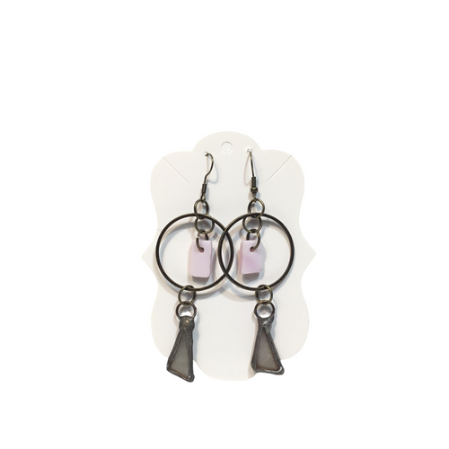Baby Pink Stained Glass Earrings