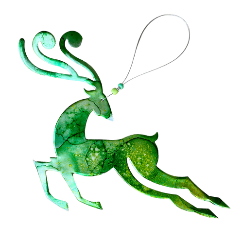 Whimcycle Designs Ornaments - Green Reindeer