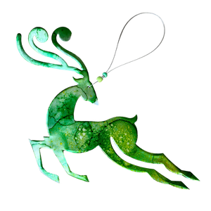 Whimcycle Designs Ornaments - Green Reindeer