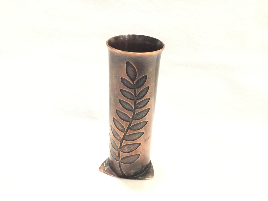 Copper Bud Vase with Fern