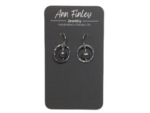 Earring -  Small Hoops with Black Pearl