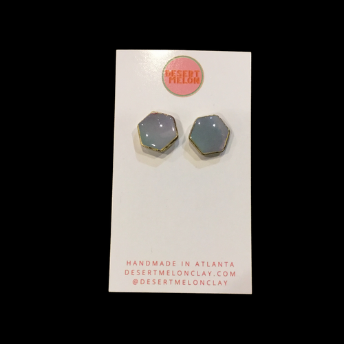 Hexagon Studs-Blue
