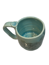 Teal Spotted Mug with Handle