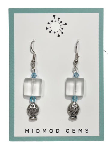 Fish Beaded Drop Earrings