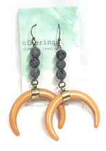 Crescent Lava Earrings