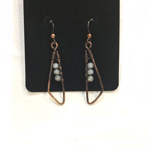 Copper Earrings with Opalite