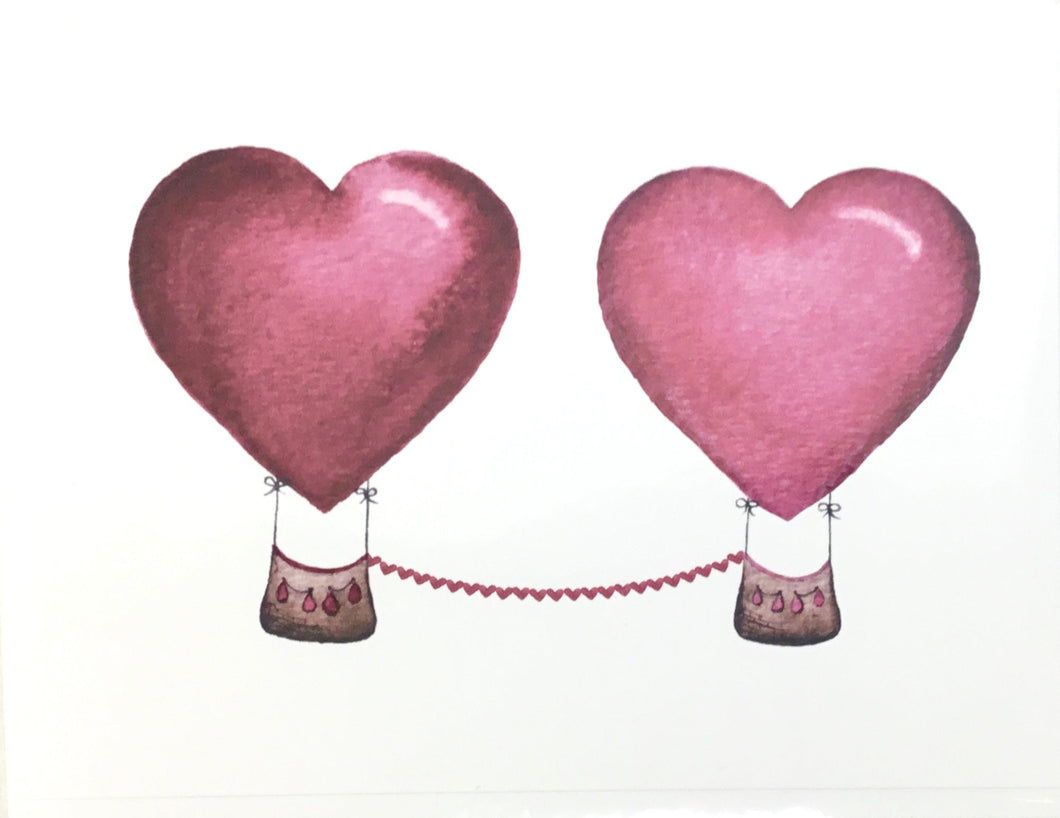 Hot air balloon hearts