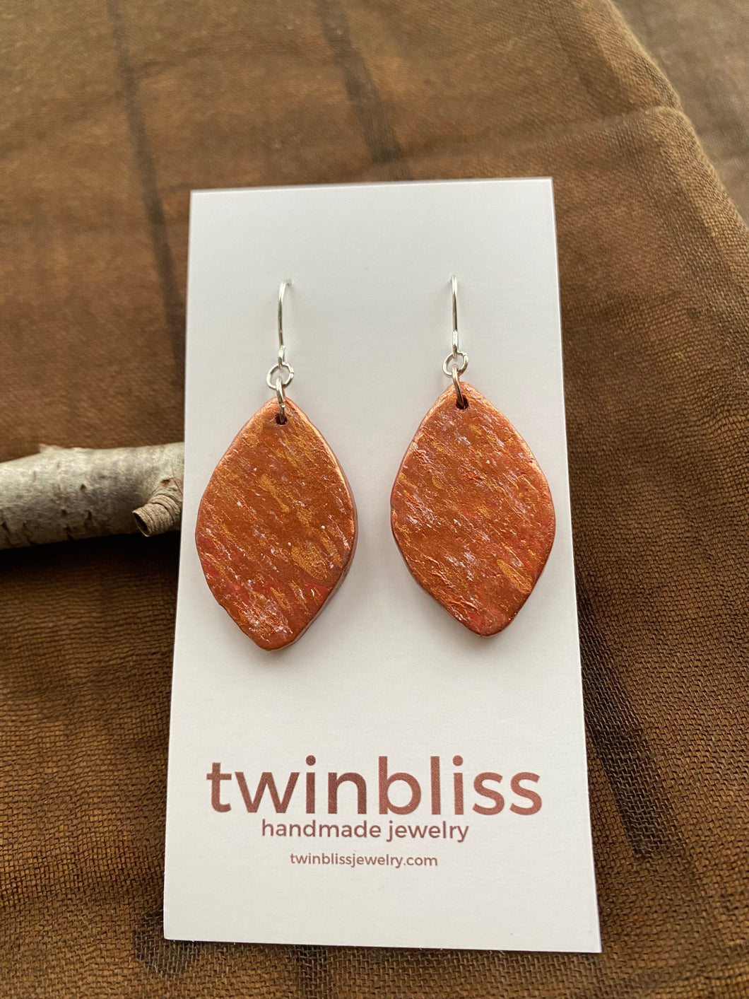 Earth & Sky Artisan Earrings -Copper petal