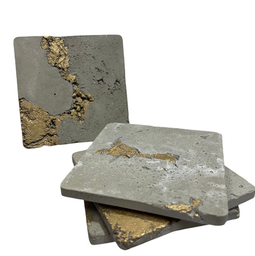 Concrete Gold Leaf Coasters