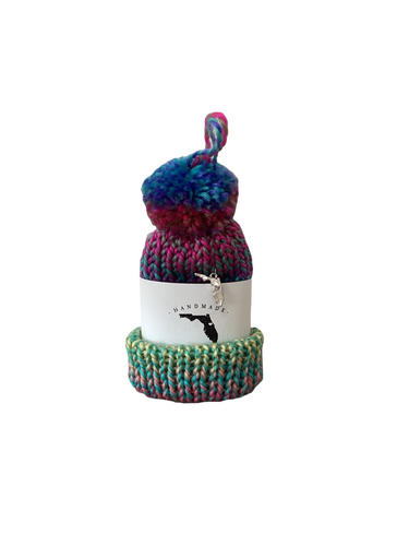 Green, Blue, Pink Multicolor Wine Hat with Florida Charm
