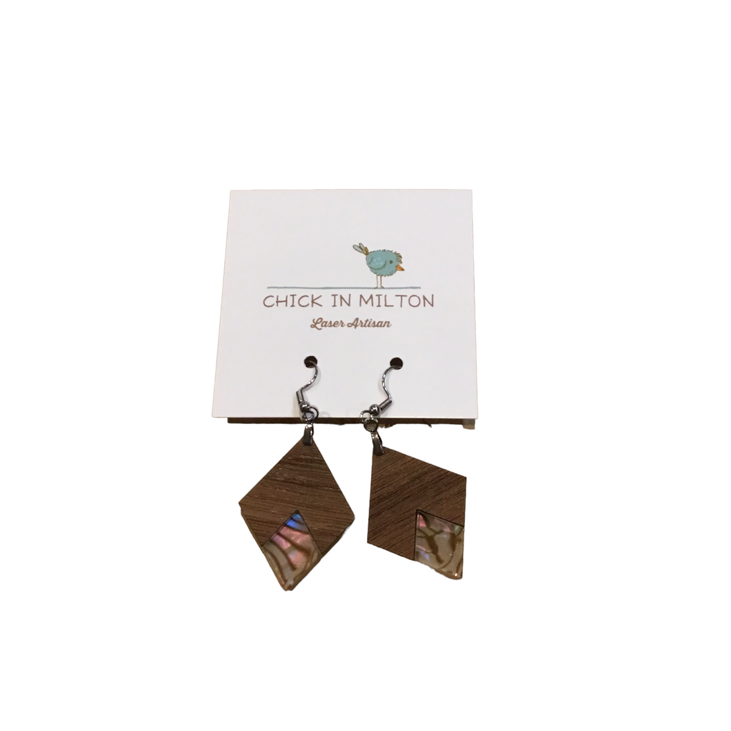 Diamond Opal and Brown Earrings