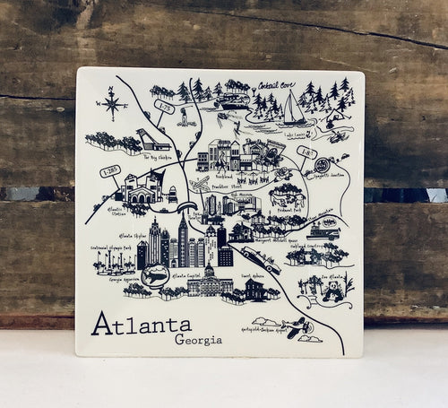 Atlanta Map- Large Plate