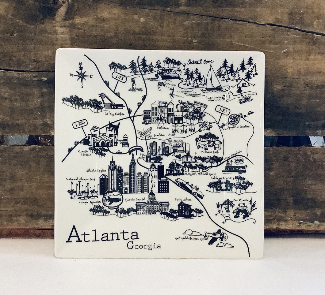 Atlanta Map- Large Plate