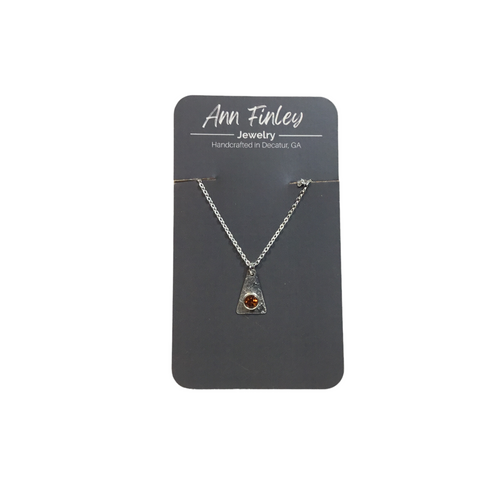 Hessonite Garnet Faceted Pendant Necklace