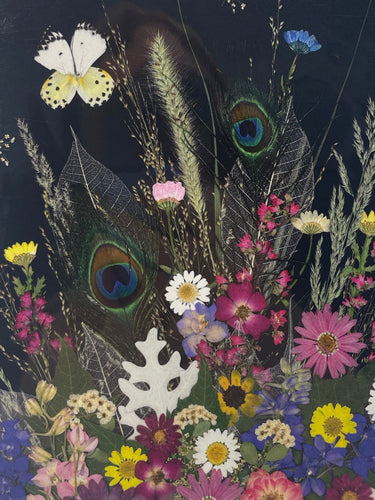 Multi Color with White Butterfly Floral Arrangement Greeting Card