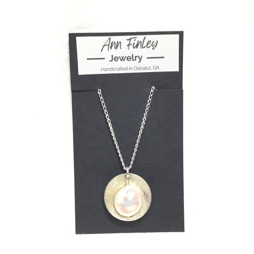 Dome with Coin Pearl Pendant Necklace