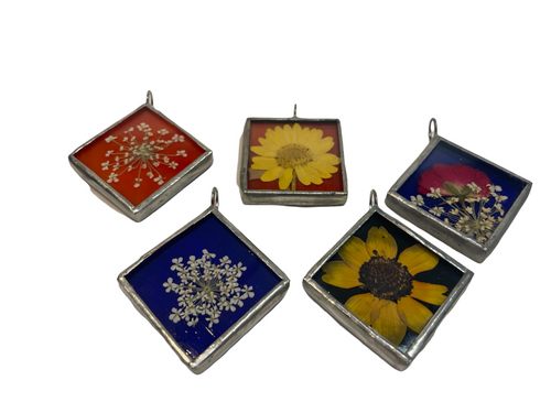Flower Pendant - Large Square