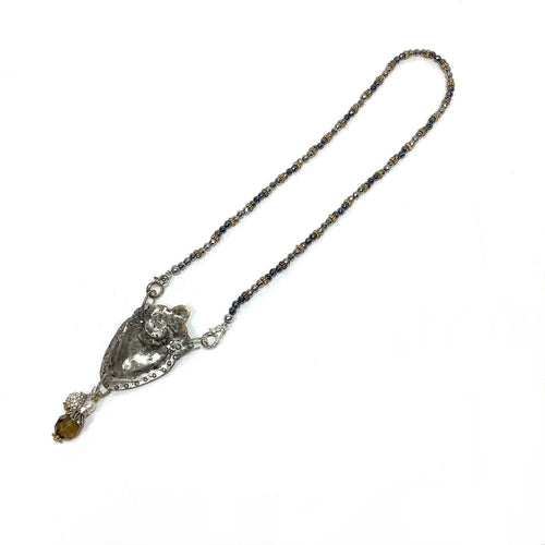 Necklace - Handmade Heart with Vintage Beads