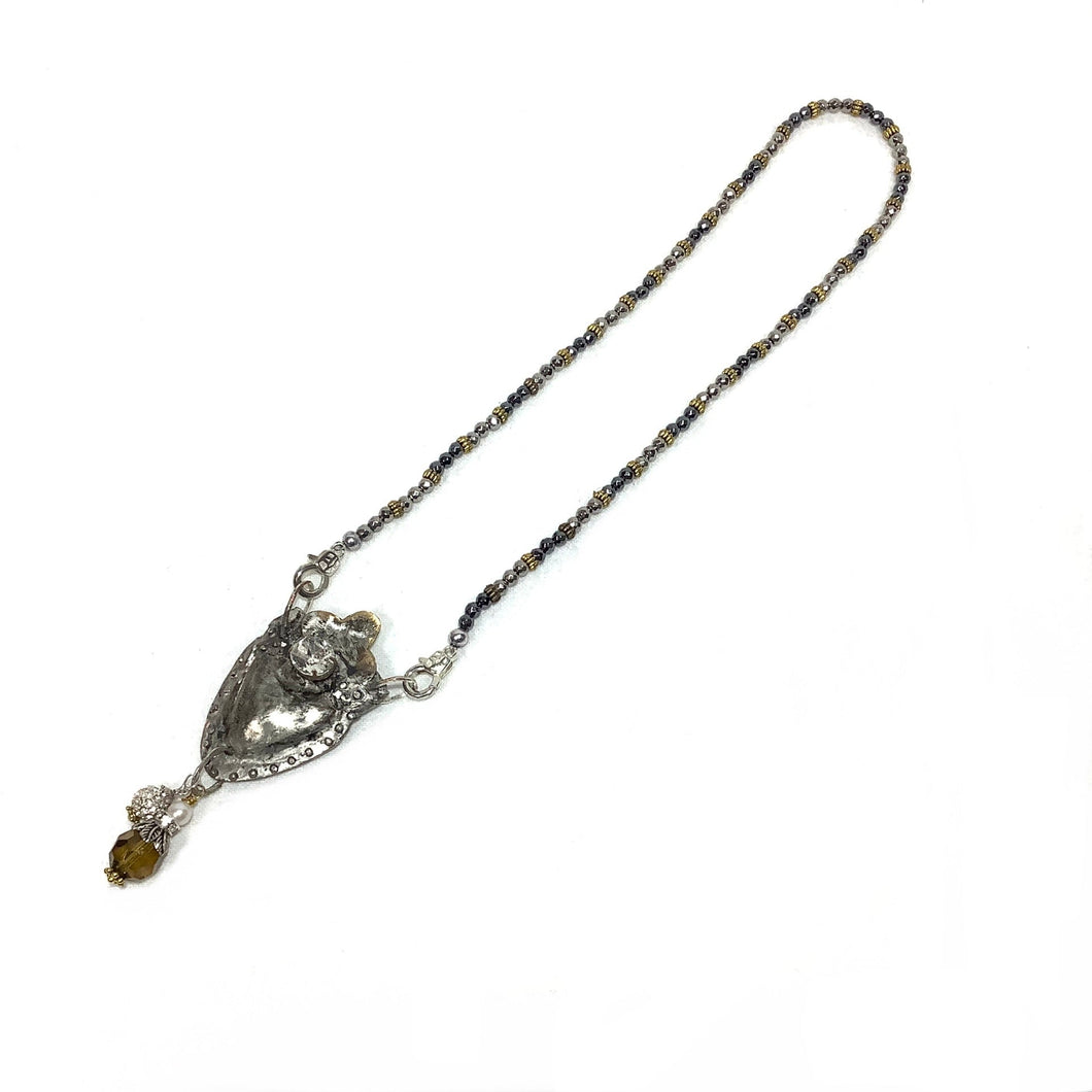 Necklace - Handmade Heart with Vintage Beads