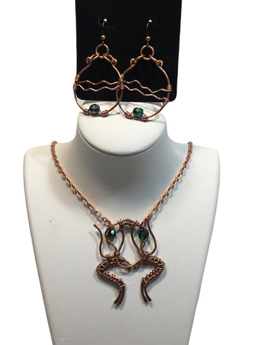 Frog Necklace Earring Set