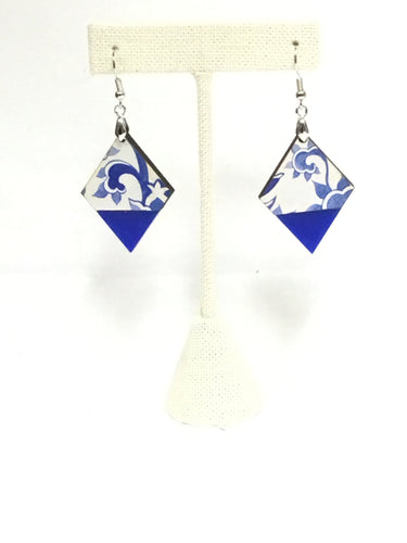 Blue China Diamond Earrings