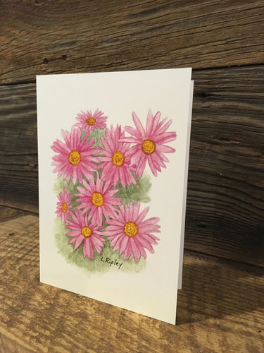 Old Fashioined Mums Watercolor Card