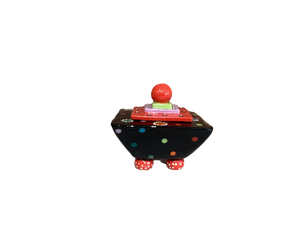 Black and Red Square Lidded Vase