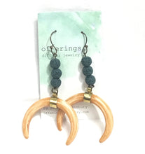 Crescent Lava Earrings