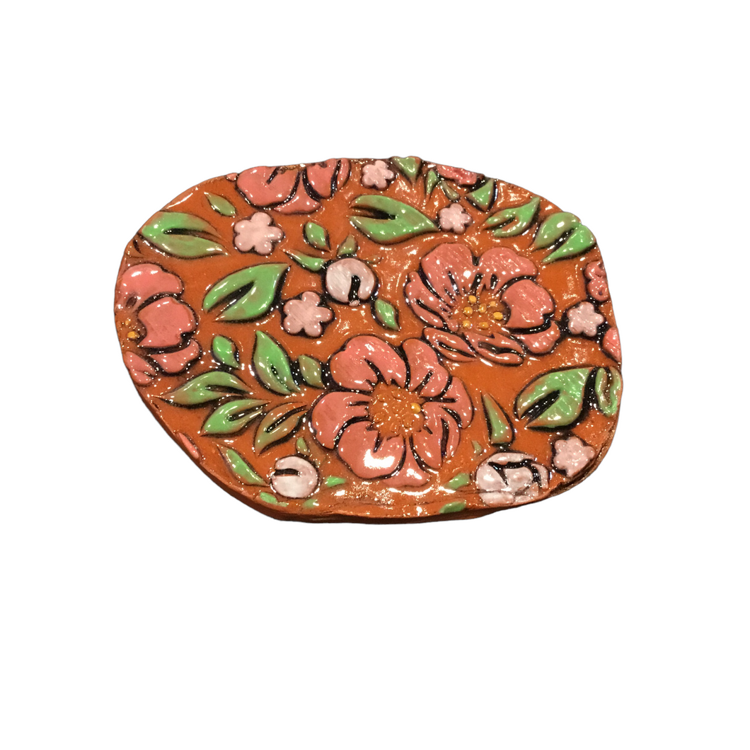 Hand Painted Floral Slab