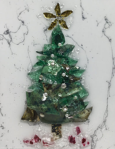 Aqua Silver Christmas Tree II