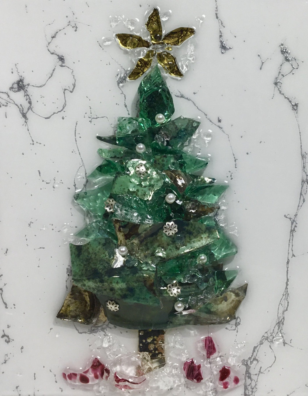 Aqua Silver Christmas Tree II