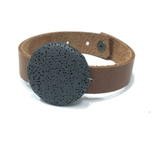 Lava Diffuser Bracelet - Brown Leather