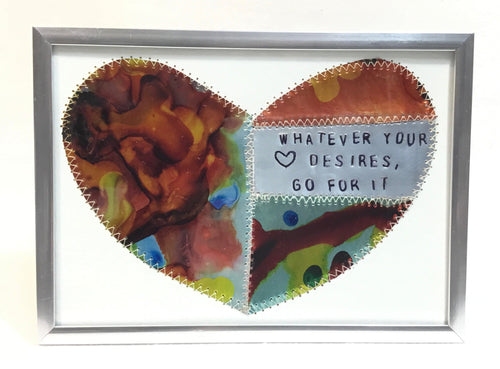 Inspirational Heart collage card with frame