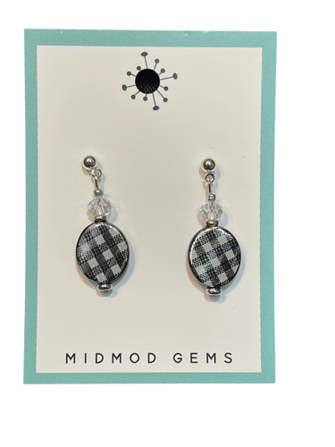 Black and White Checkered Earrings