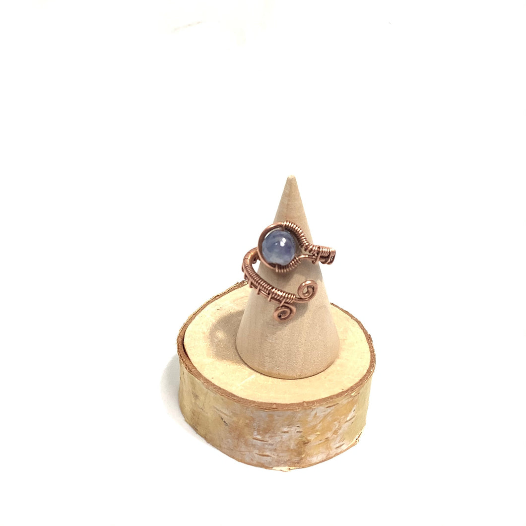 Copper Ring with Blue Gemstone