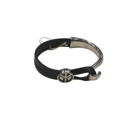 Black Peace Cuff Bracelet