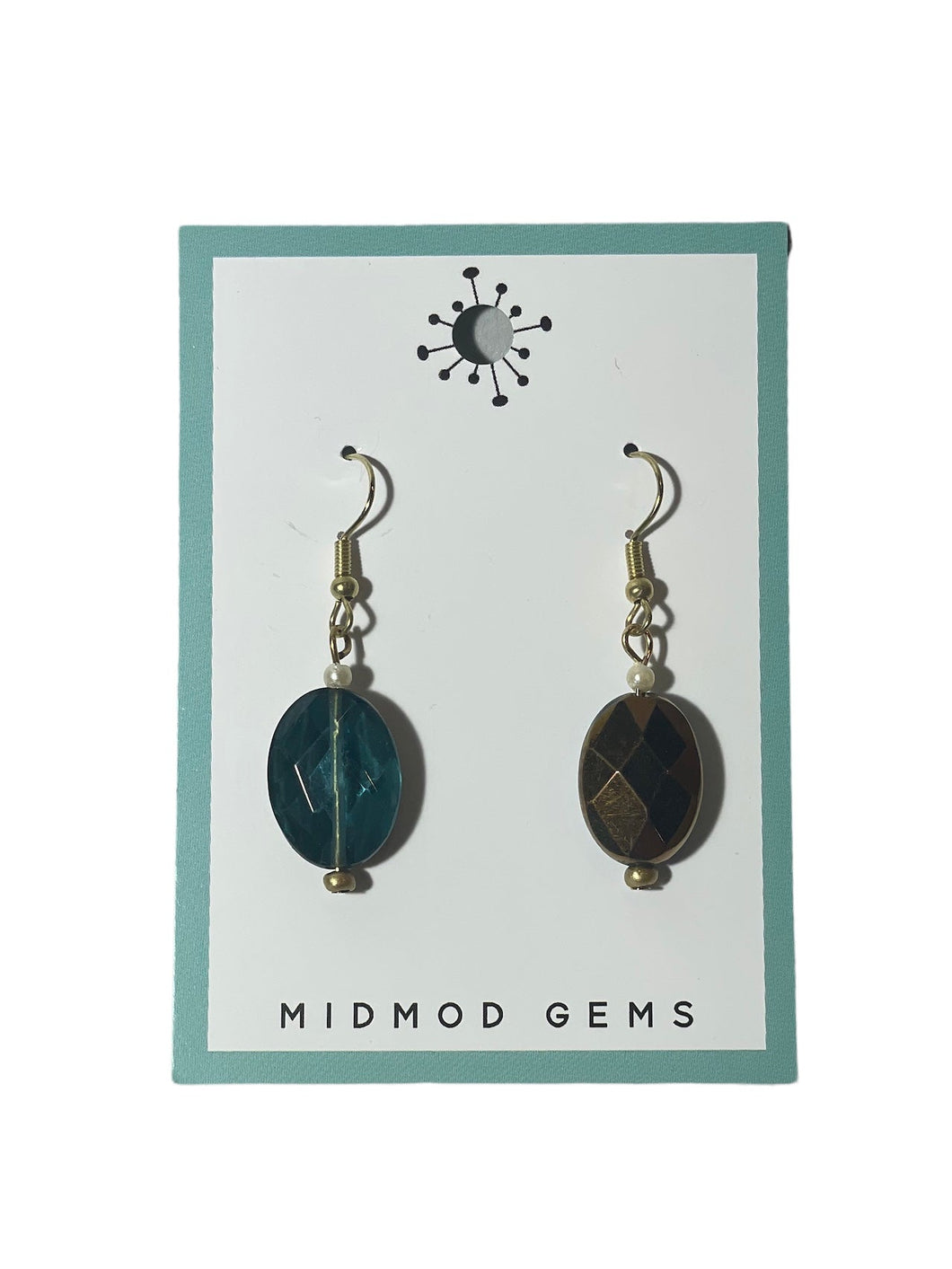 Oval Beaded Drop Earrings