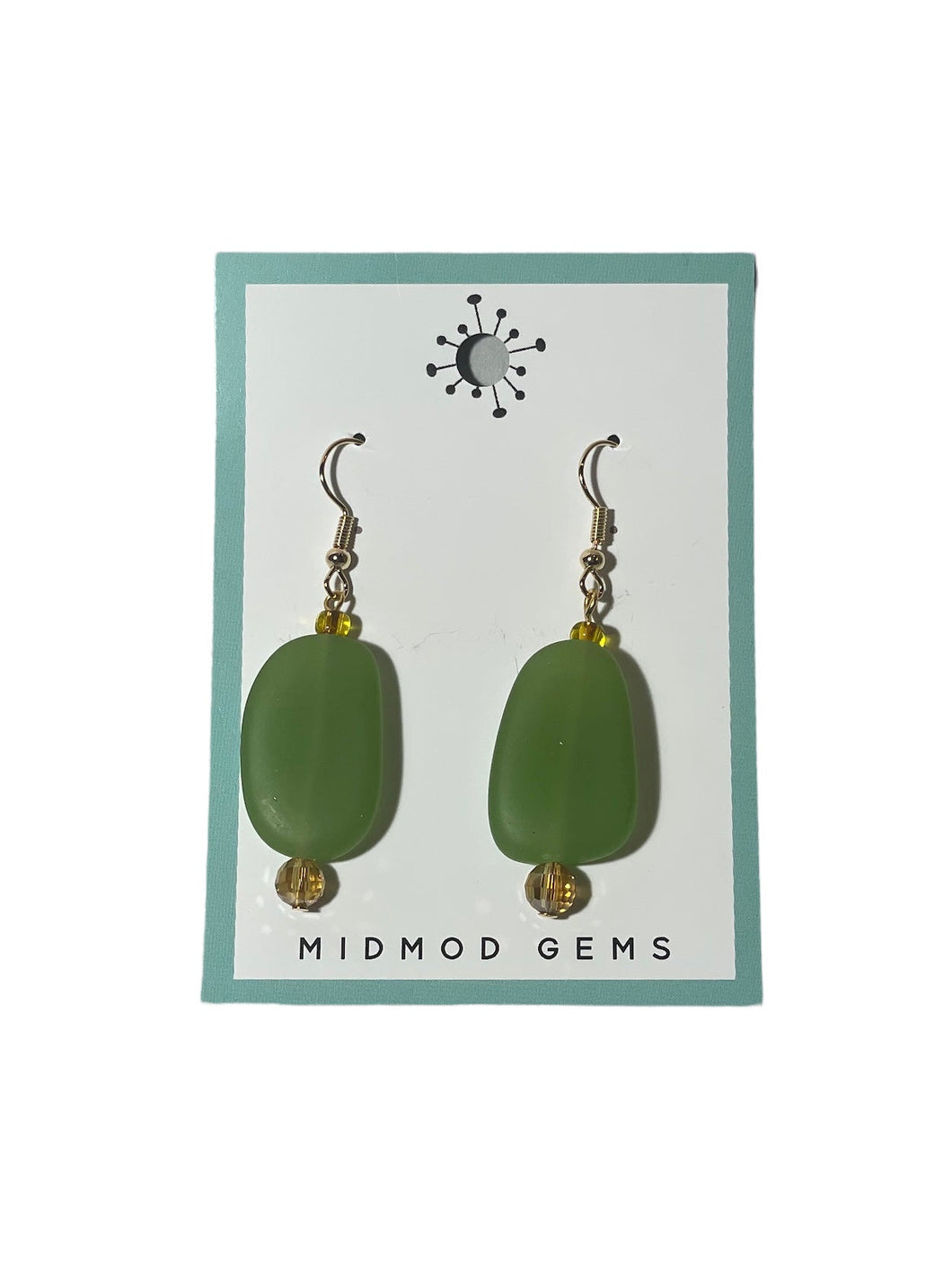 Large Sea Glass Beaded Drop Earrings
