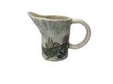 Colorful Pitchers with Pastoral Scene