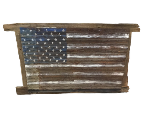 American Flag on Barnwood