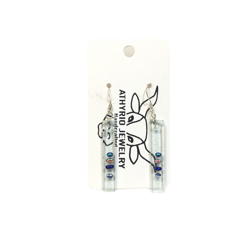 Fused Glass Dangle Earrings