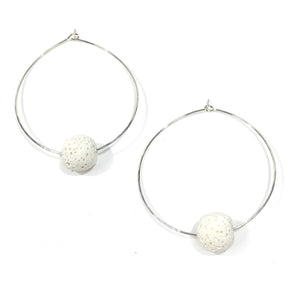 Hoop Diffuser Earrings - Lava 1 bead