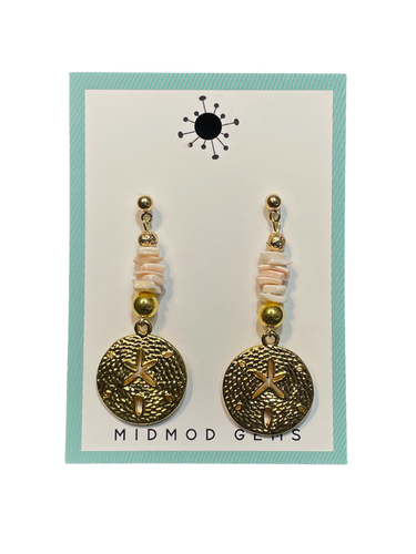 Gold Sand Dollar Earrings