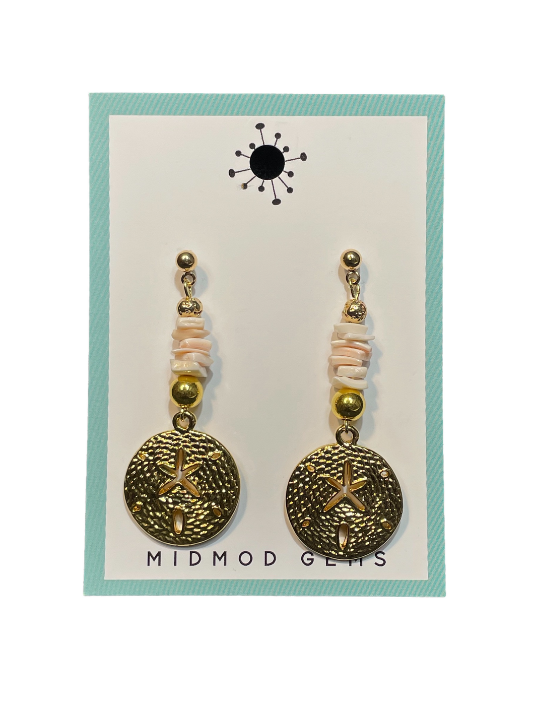 Gold Sand Dollar Earrings