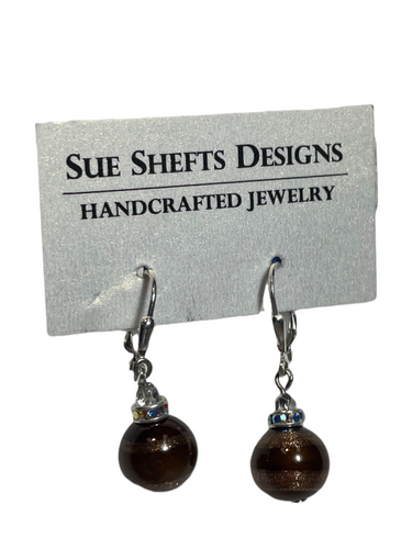 Amber swirl earrings