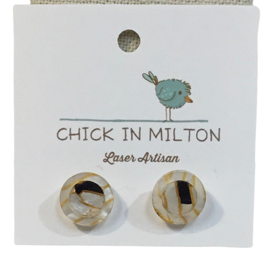 Black and White Stud Earrings