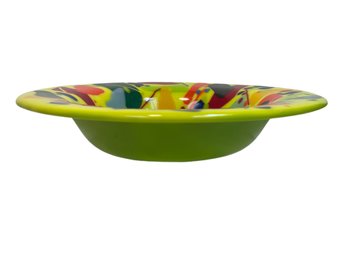 Yellow Bowl with Colorful Inclusions