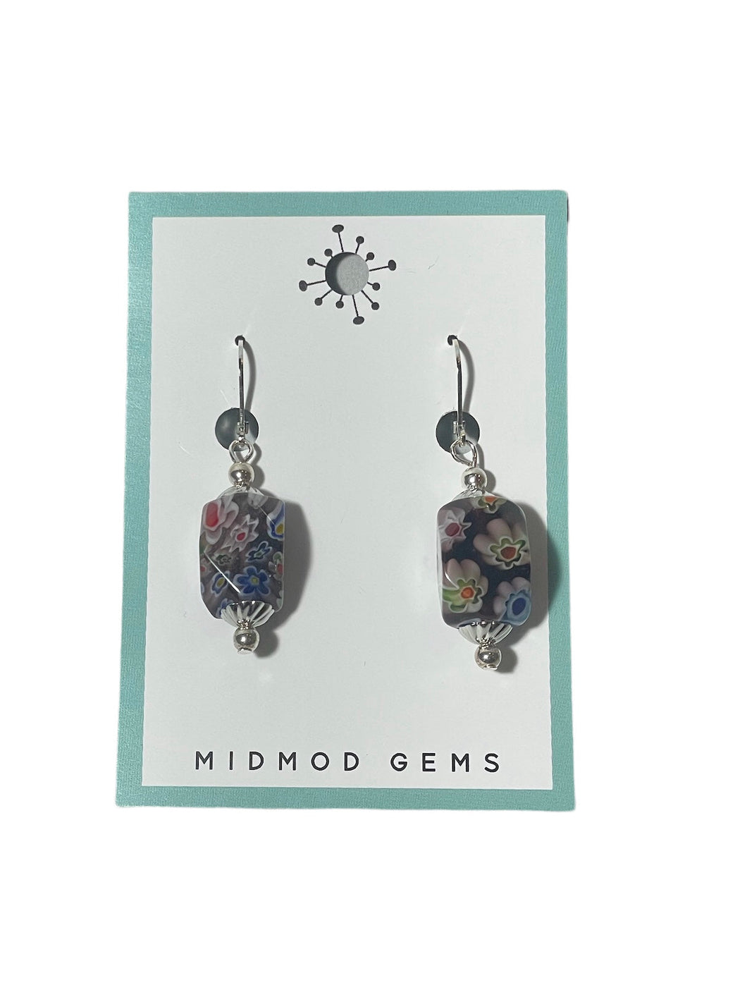 Floral Beaded Drop Earrings